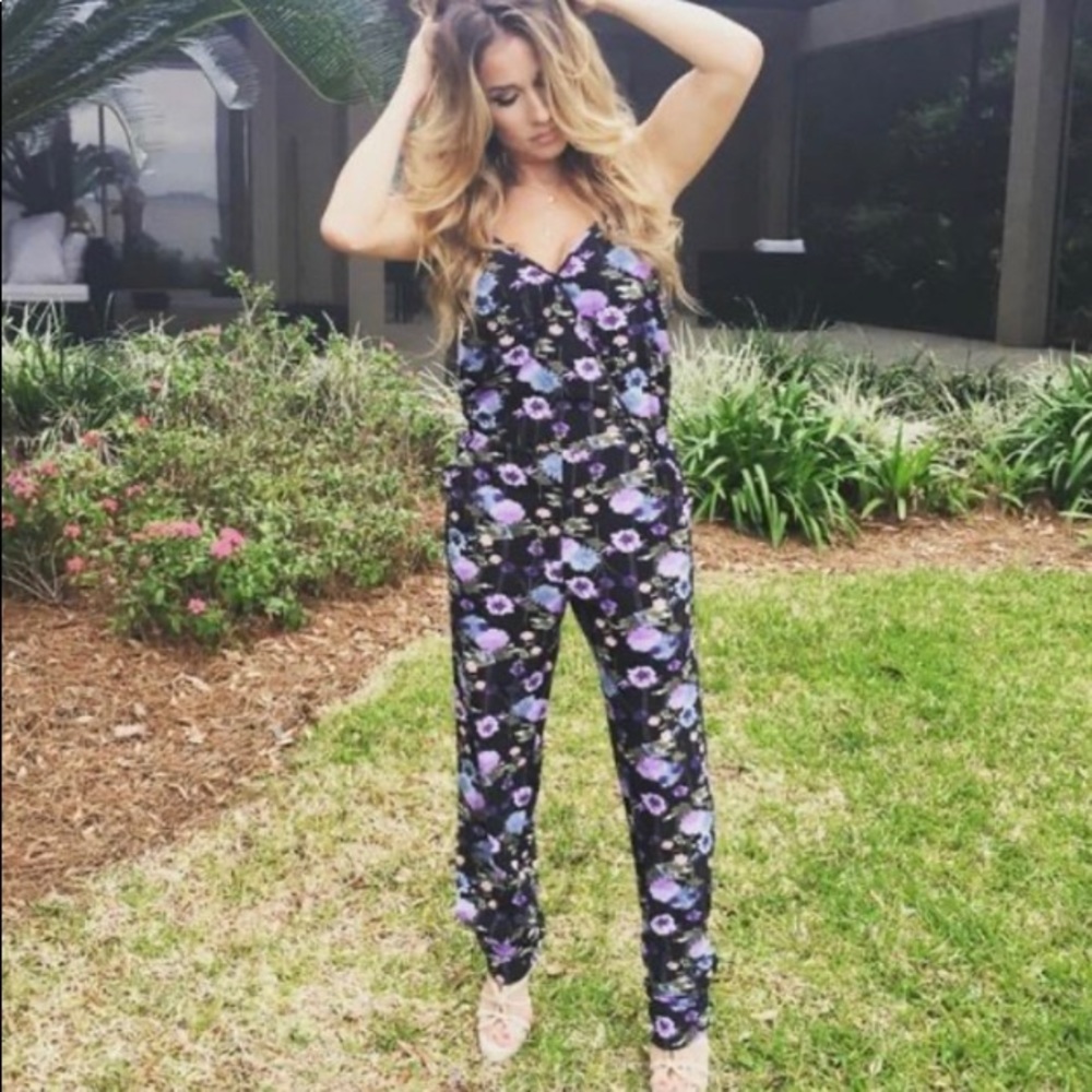 Kittenish Floral Jumpsuit